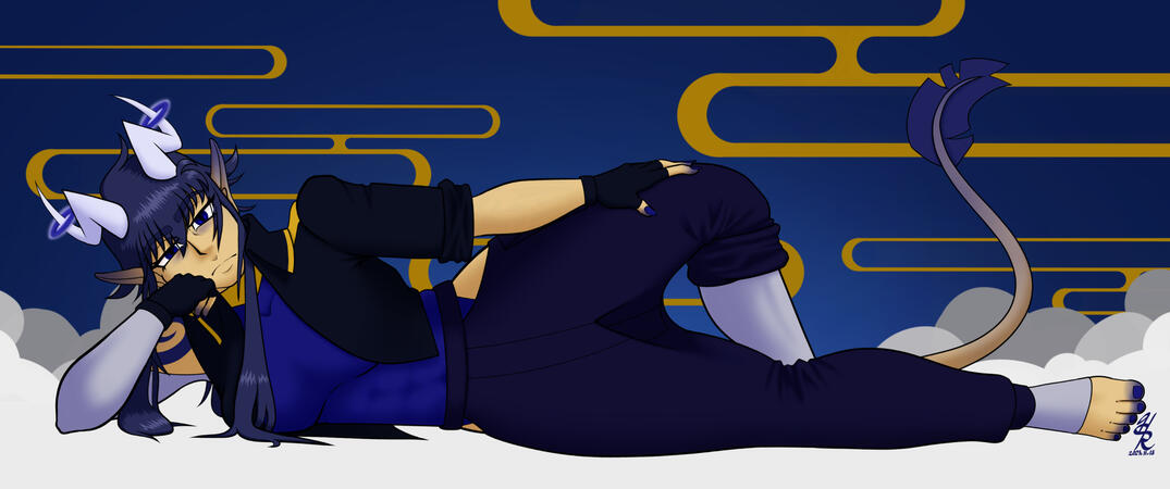 OC Full Body art for myself for my ultra wide monitor